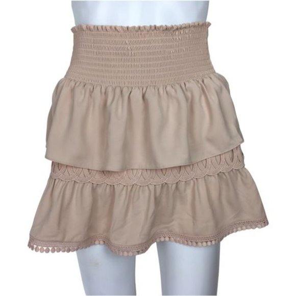 Ramy Brook Woman Mini Skirt Ruffle Blush Pink DM35